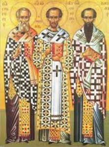 Die heiligen drei Hierarchen, Basileios der Große, Grigorios der Theologe, Johannes Chrysostomos