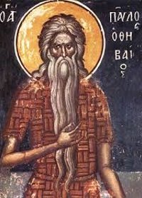 Die seligen Johannes, der Kalyvit, seliger Pavlos von Theben