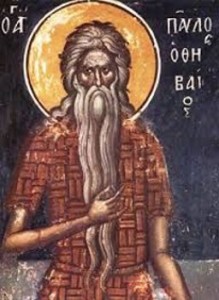 Die seligen Johannes, der Kalyvit, seliger Pavlos von Theben