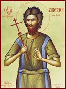 Seliger Alexios, der Mensch Gottes, seliger Theostíriktos, der Bekenner