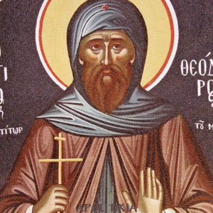 Der geheiligte Theodoros, die Mönchsväter im Kloster des heiligen Sabbas