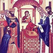 Die Niederlegung des ehrwürdigen Kleides der Gottesgebärerin im Vlachernenpalast, Juvenalios von Jerusalem