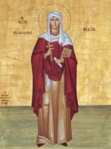 Apostelgleiche Thekla, Siluan der Athonit, Auffindung der Ikone der Panagia Myrtidiotissa