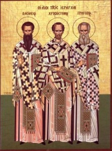 Die heiligen drei Hierarchen, Basileios der Große, Grigorios der Theologe, Johannes Chrysostomos