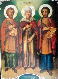 Die Uneigennützigen Kosmas und Damianos & ihre Mutter Theodoti, David von Euboia