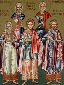 Martyrer Akindynos, Pigasios, Aphthonios Elpidophoros & Anembodistos.